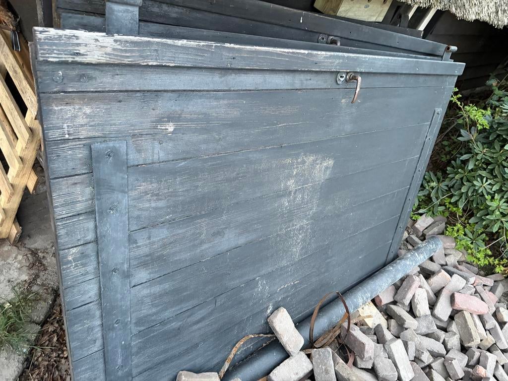 Vier houten staldeuren - Robuust en Gebruikt, Ophalen, Gebruikt, 120 cm of meer, Overige typen