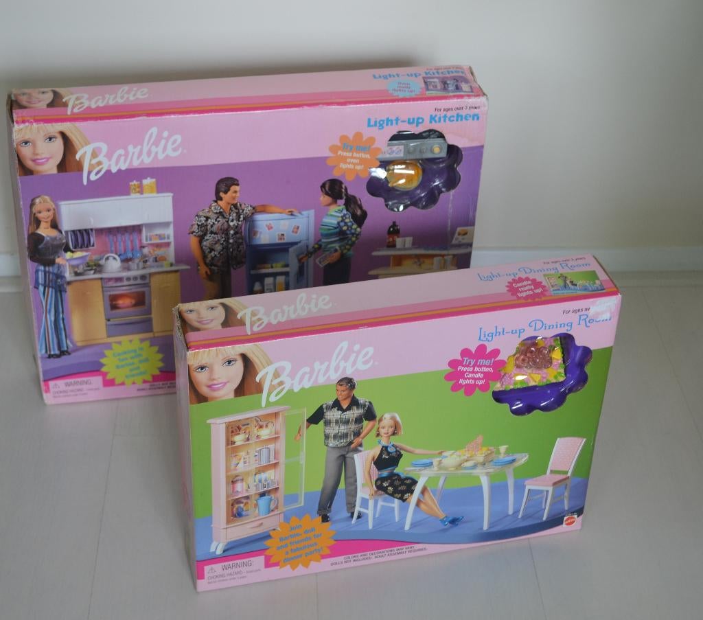 Barbie Light-up Keuken en Eetkamer (Mattel, 1999), Kinderen en Baby's, Speelgoed | Poppen, Ophalen of Verzenden, Nieuw, Barbie