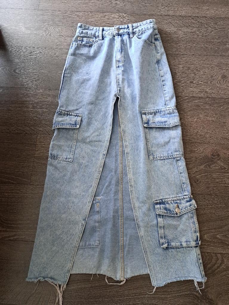 Spijkerrok Rok  Loavies  - XS   34  jusa17, Blauw, Ophalen of Verzenden, Maat 34 (XS) of kleiner, Onder de knie