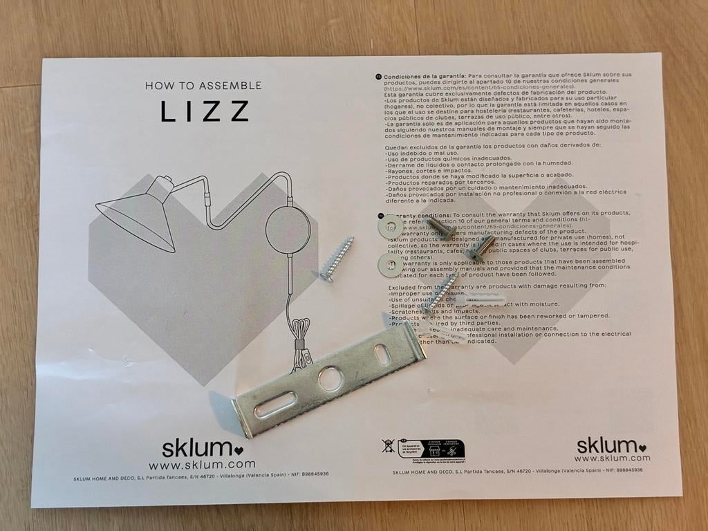 Lustre de Parede SKLUM Lizz Ferro Tropa