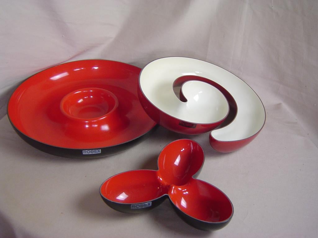3 vintage snackschalen Robex Italy jaren 70, Huis en Inrichting, Keuken | Keukenbenodigdheden, Kunststof, Ophalen of Verzenden