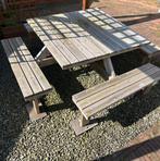 Picknicktafel Vierkant 230x230x70cm voor 8 personen, Ophalen, Gebruikt, Rechthoekig, Hout