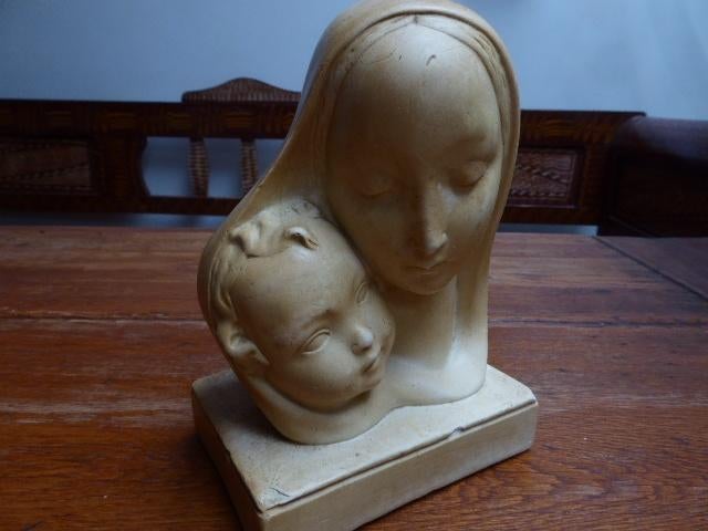 Mooi gipsen beeldje van Maria en Jezus, Ophalen of Verzenden