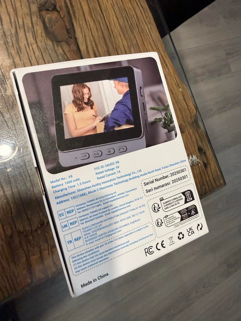 X8 Video Deurbel met Monitor, Audio, Tv en Foto, Videobewaking, Ophalen of Verzenden, Nieuw, Buitencamera