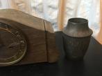 Pendule klok met koperen vazen en Jugendstil vaasjes, Ophalen of Verzenden
