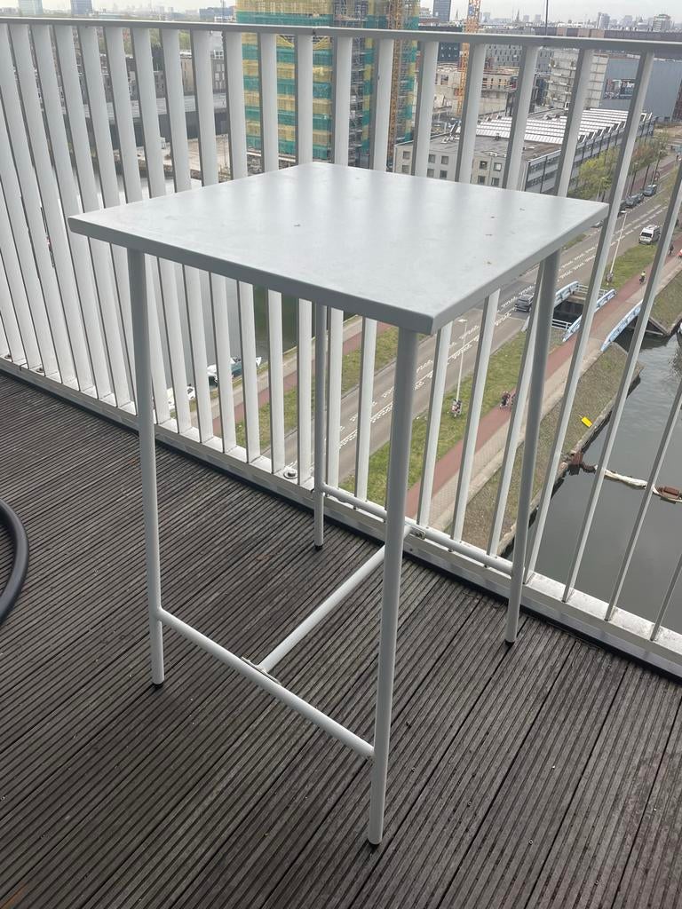 Metalen statafel voor buiten - Wit, Ophalen, Gebruikt, Vierkant, Metaal
