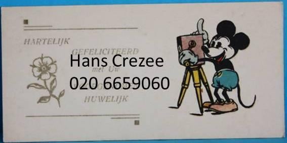 gezocht oud Disney Mickey Mouse felicitatie kaartje jaren 30, Ophalen of Verzenden, 1920 tot 1940, Overige thema's