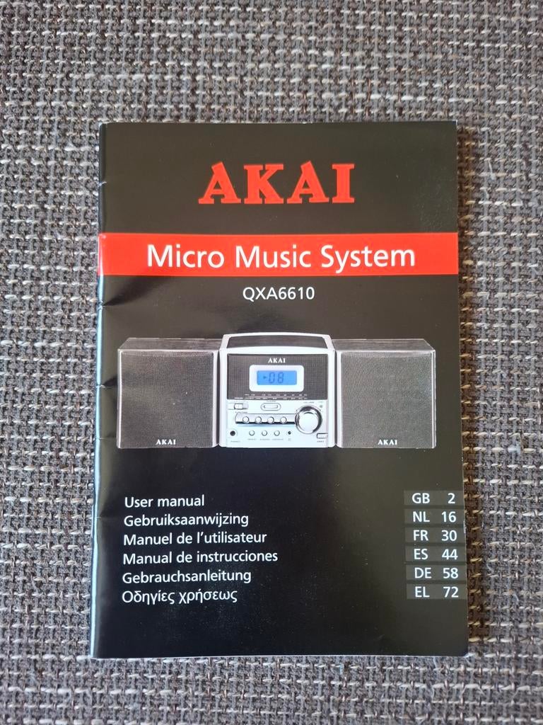 Akai Microset QXA6610 - Compacte Micro Muziekinstallatie, Ophalen, Tuner of Radio, Zo goed als nieuw, Microset