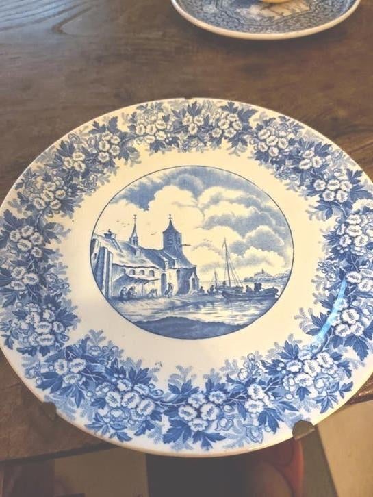 Wandbord met oude ophang, Antiek en Kunst, Antiek | Wandborden en Tegels, Ophalen of Verzenden