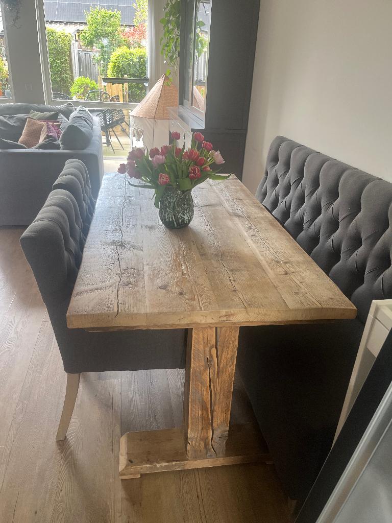 Eettafel eikenhout, Ophalen, Gebruikt, Eikenhout, 50 tot 100 cm