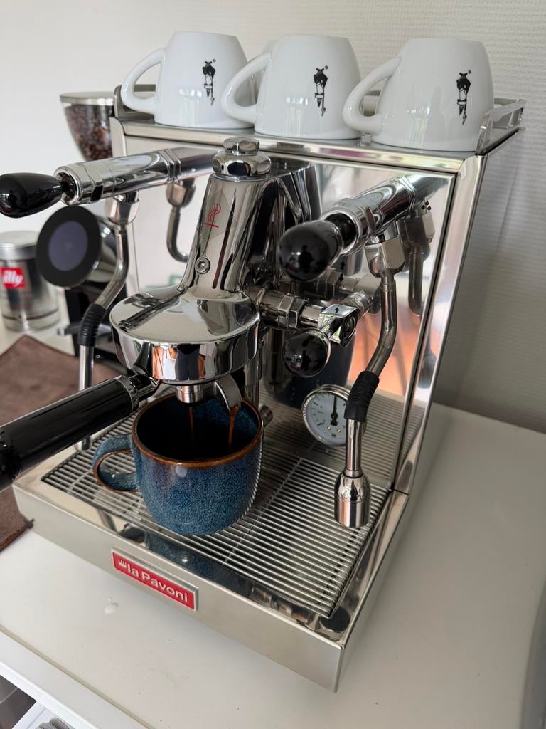 La Pavoni Cellini Evoluzione espressomachine met garantie, Ophalen, Espresso apparaat, Gemalen koffie, Zo goed als nieuw