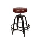 Vintage Tabouret Krukje Verstelbaar Kruk Bijzetkruk Leer, Overige materialen, Info@dehanzeherten.nl, De Hanze Herten BV, Ophalen of Verzenden