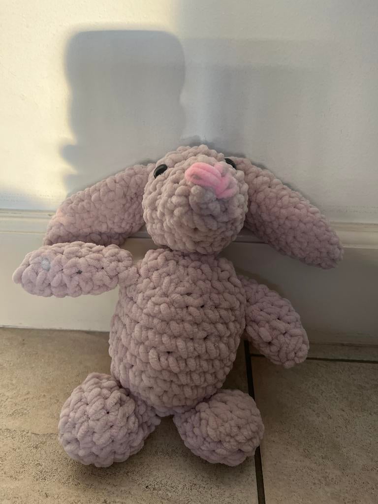 Handgemaakte gehaakte konijnen knuffel - Zacht en lief, Ophalen, Handgemaakt, Roze, Konijn