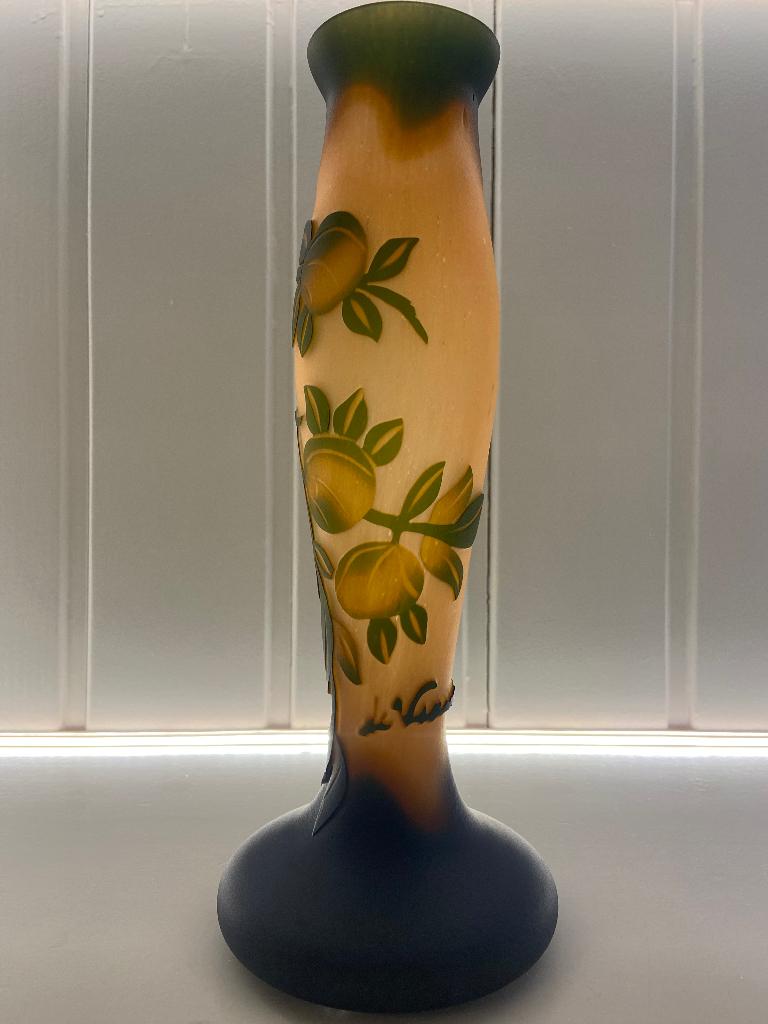 Prachtige “de Vianne” cameo vaas met citroendecor – 27 cm, Ophalen of Verzenden
