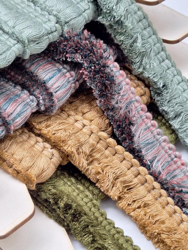 Partij vintage franjeband, 4 soorten, Ophalen of Verzenden, Nieuw, Lint, Band of Elastiek