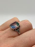 C803 Prachtige zilveren ring mystic topaas maat 17, Ophalen of Verzenden, Zilver, Ring, Met edelsteen