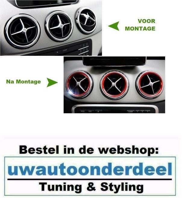 Luchtrooster Ringen Rood Voor Mercedes CLA GLA AMG Look, Verzenden, Automotive Parts, A.parts@hotmail.nl, Trasmolenlaan 12 3447 GZ Woerden