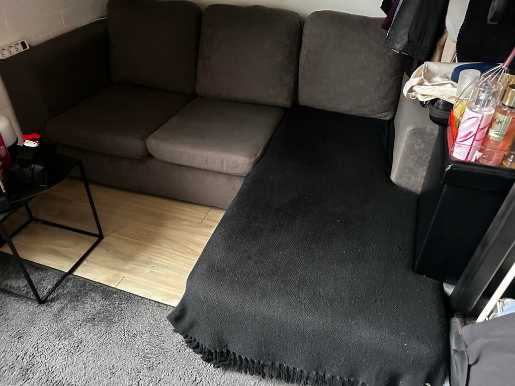 Grijze Hoekbank - Comfortabel en Ruim, Huis en Inrichting, Banken | Bankstellen, Ophalen, 250 tot 300 cm, Gebruikt, 100 tot 125 cm