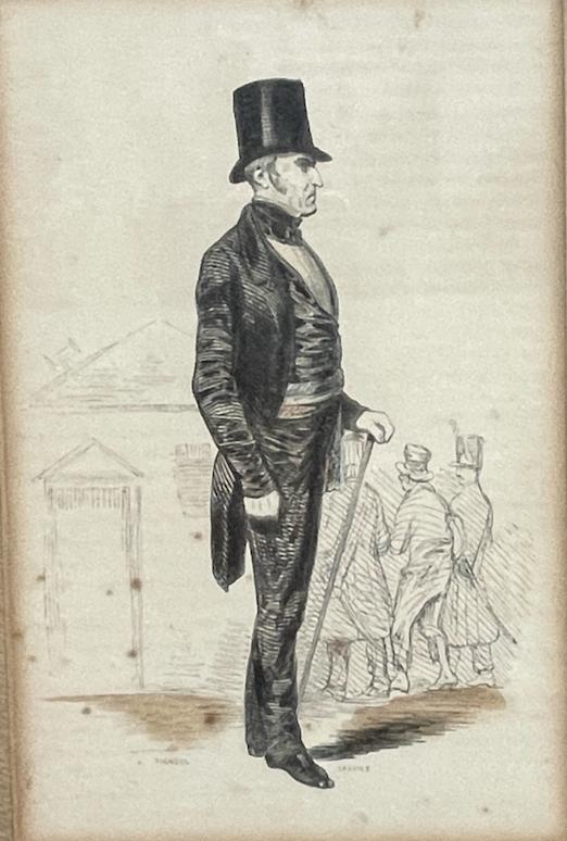 OUD in lijst Commissaire de polis Prent 1860 - P0464a, Antiek en Kunst, Ophalen of Verzenden, Ets, 1800 - 1899