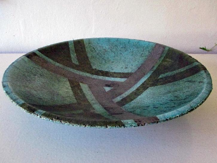 Grote schaal RAKU HANS MEEUWSEN Breda Tilburg, Antiek en Kunst, Antiek | Keramiek en Aardewerk, Ophalen of Verzenden