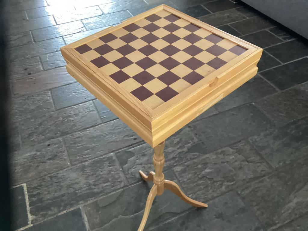 Vintage speltafel met dambord, Een of twee spelers, Ophalen of Verzenden, Gebruikt