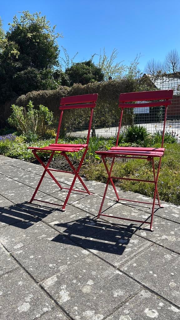 Mooi oud roodde stoelen van voor de tweede oorlog, Tuin en Terras, Ophalen, Nieuw