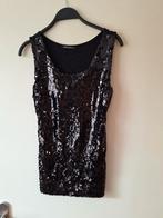 Dames topje met glitters   maat m, Ophalen of Verzenden, Zo goed als nieuw, Zwart, Zonder mouw