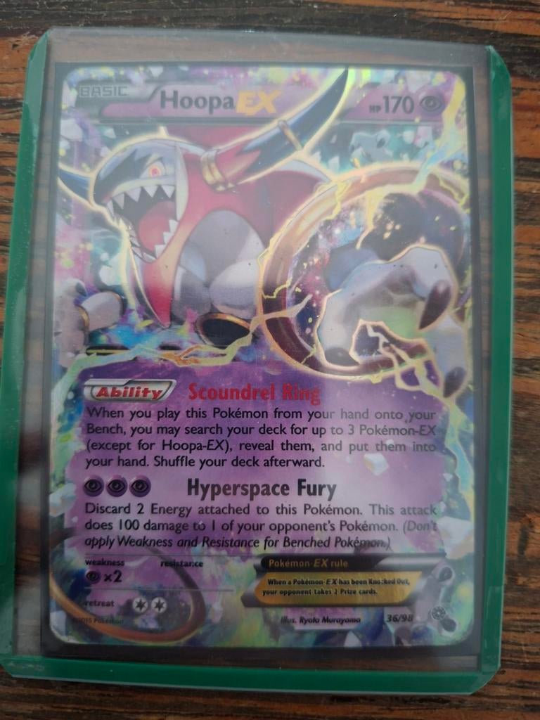 Hoopa EX Pokemon Kaart 36/98 ancient origins, Ophalen of Verzenden, Zo goed als nieuw, Losse kaart, Foil