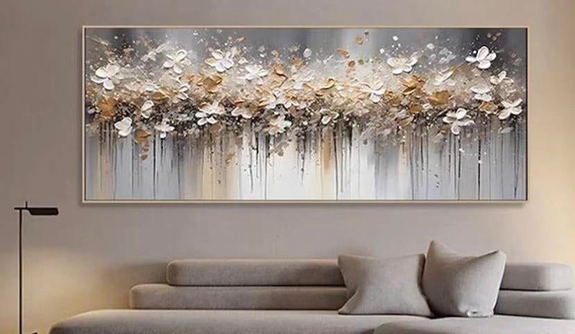 Nieuwe olieverf schilderij op canvas excl lijst 60 x 130 cm, 50 tot 75 cm, Nieuw, 125 cm of meer, Ophalen of Verzenden