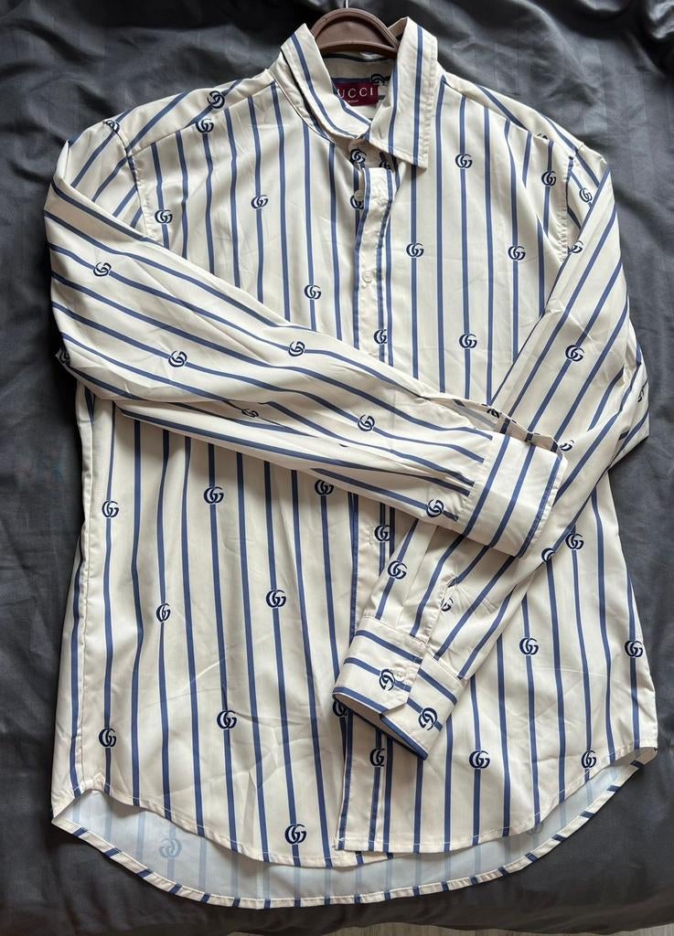 Nieuw Gucci overhemd Maat L, Blauw, Nieuw, Ophalen of Verzenden, Halswijdte 41/42 (L)
