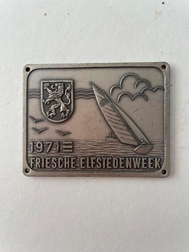 Friese Elfstedenweek 1971 Medaille / Plaquette, Verzamelen, Overige Verzamelen, Gebruikt, Ophalen of Verzenden