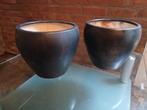 2 bloempotten antraciet 4,99 per pot, Ophalen, Kunststof, Rond, Minder dan 40 cm