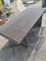 Wicker tuintafel met 5 bijpassende stoelen, Tuin en Terras, Tuintafels, Ophalen, Gebruikt, Rechthoekig, Wicker