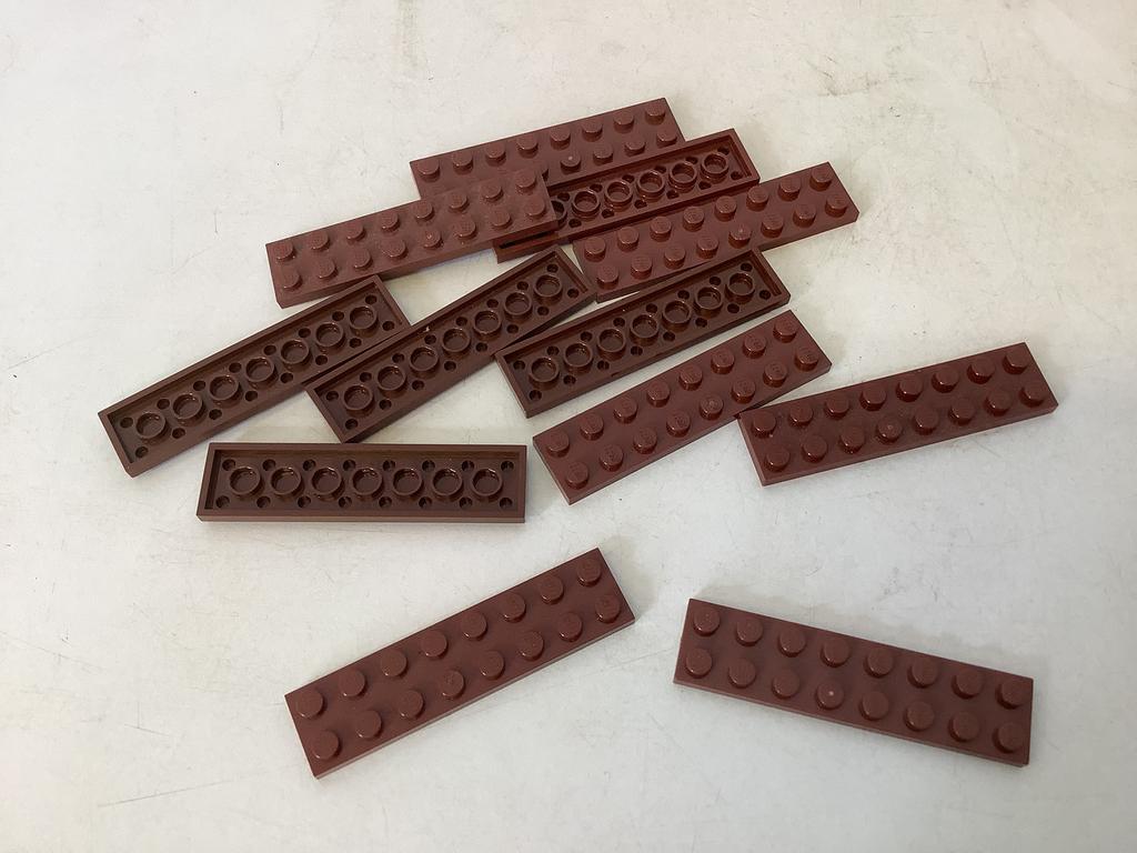 Lego plaat 2x8 bruin, Ophalen of Verzenden, Gebruikt, Losse stenen, Lego