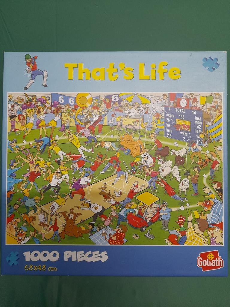 Goliath That's Life Puzzel 1000 Stukjes Cricket, Kinderen en Baby's, Ophalen of Verzenden, Meer dan 50 stukjes, Gebruikt, 6 jaar of ouder