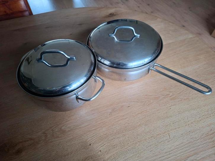 Roestvrijstalen hapjespan en pan, Huis en Inrichting, Keuken | Potten en Pannen, Ophalen of Verzenden