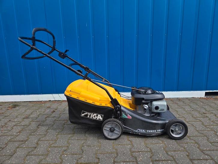 Stiga Turbo Pro 48S Combi grasmaaier, Tuin en Terras, Grasmaaiers, Gebruikt, Benzine-grasmaaier, 50 cm of meer, Cirkelmaaier, Opvangzak