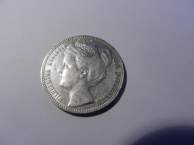 1 gld 1908, 1 gulden, Zilver, Ophalen of Verzenden, Koningin Wilhelmina