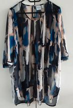 Junarose, transparante tuniek, mt 52, blauw/zwart/ecru, Junarose, Blauw, Blouse of Tuniek, Ophalen of Verzenden