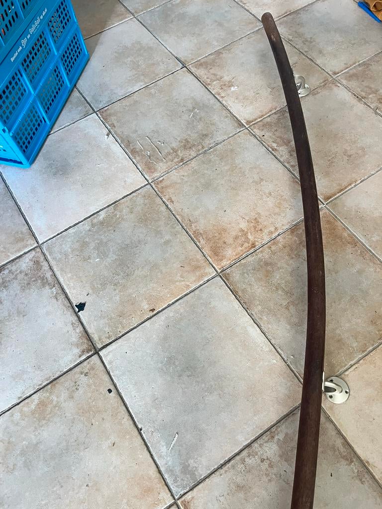 Houten trapleuning met beugels, Ophalen of Verzenden, Gebruikt, Trap, 2 tot 4 meter