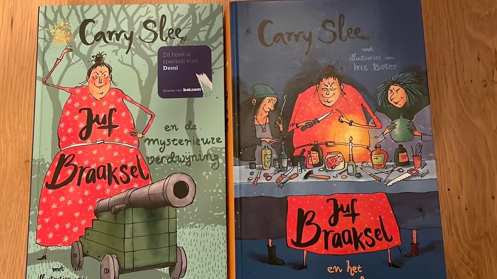 2x Juf Braaksel leesboeken, Fictie algemeen, Carry Slee, Ophalen of Verzenden, Zo goed als nieuw