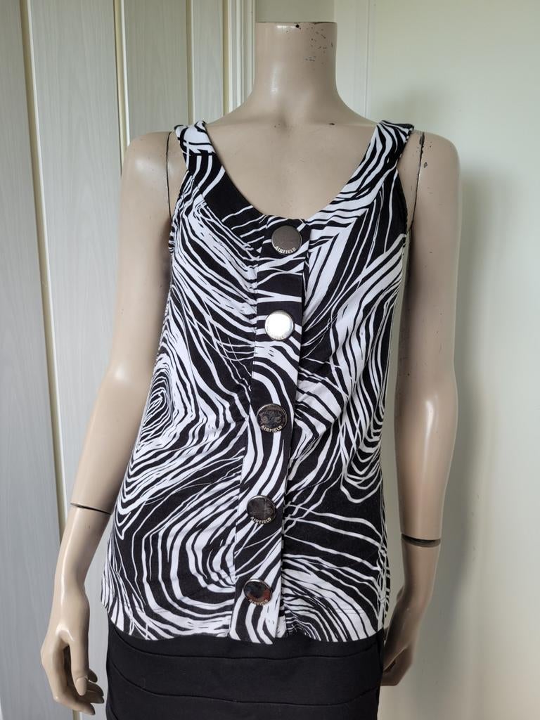 Airfield top zwart wit zomer maat M/L 38/40, Maat 38/40 (M), Zwart, Ophalen of Verzenden, Zo goed als nieuw