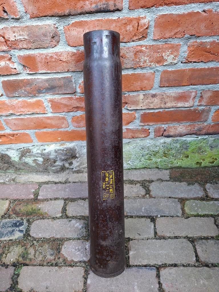 3inch stalen huls 1944 zeldzaam, Verzamelen, Amerika, ., Ophalen of Verzenden, Hulzen of Bodemvondsten