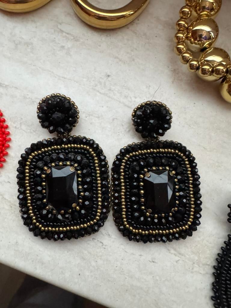 Paulie Pocket oorbellen, Sieraden, Tassen en Uiterlijk, Oorbellen, Ophalen of Verzenden, Zo goed als nieuw, Zwart, Overige materialen