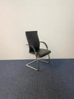 2 x Vergaderstoel Ahrend 350, zwart leer, chrome slede, Ophalen, Gebruikt, Twee, Zwart
