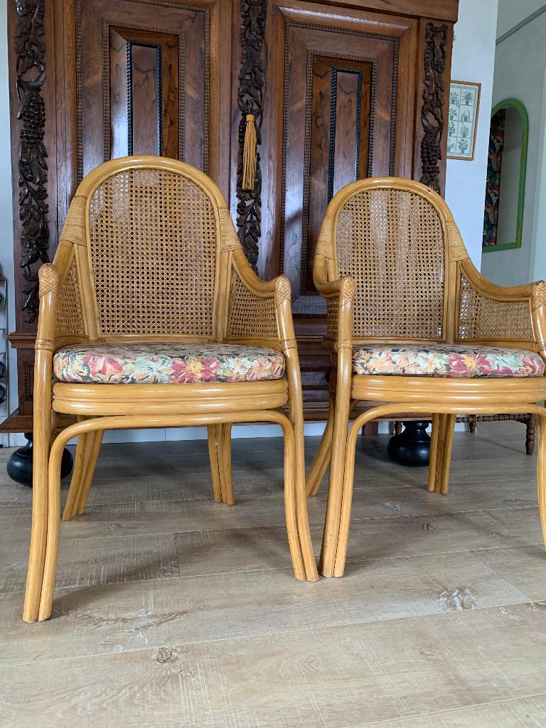 Rotan fauteuils (2 stuks), Ophalen, Twee, Bruin, Laat 20e eeuw