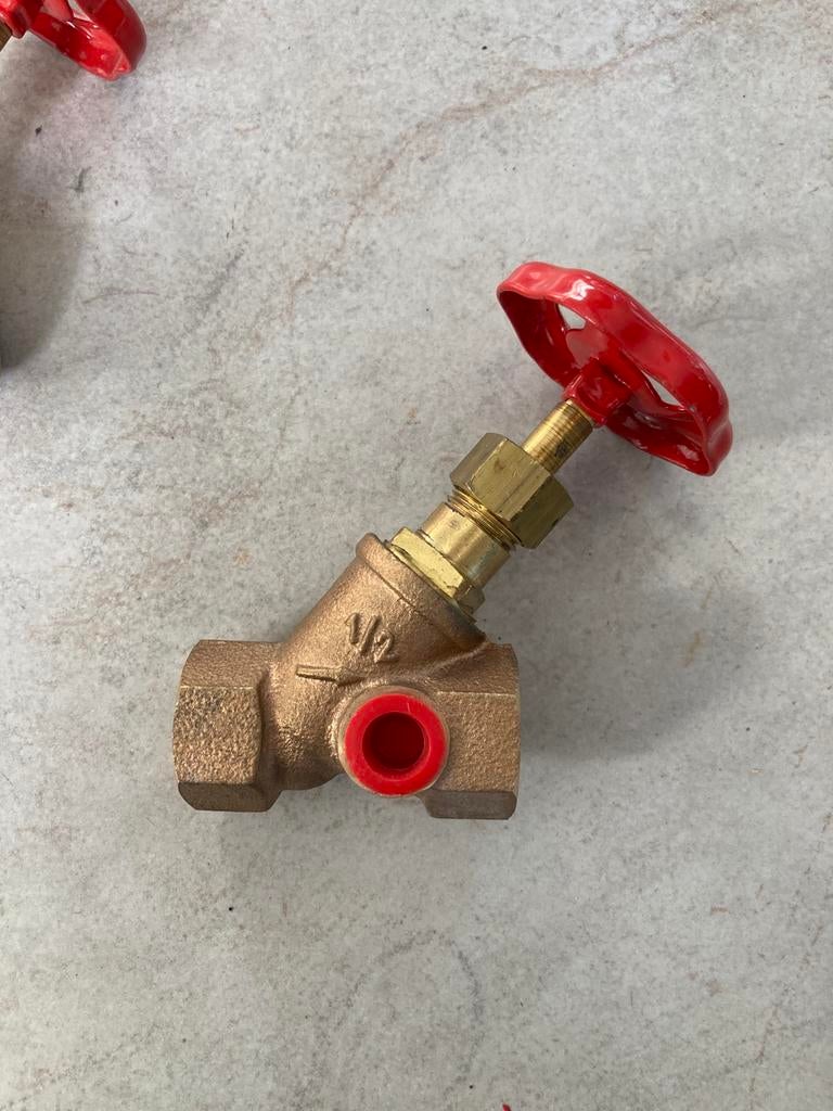 Klepafsluiter 1/2 inch schuinspindelafsluiter, Doe-het-zelf en Verbouw, Geisers en Boilers, Nieuw, Ophalen of Verzenden, Minder dan 3 jaar oud