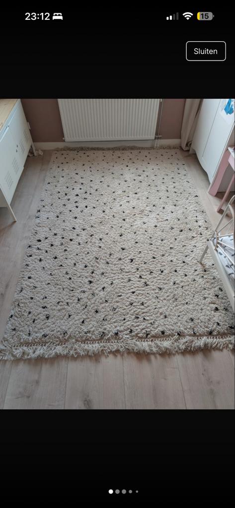 Karwei vloerkleed 160x230 met stipjes, Ophalen, Gebruikt, 150 tot 200 cm, 200 cm of meer