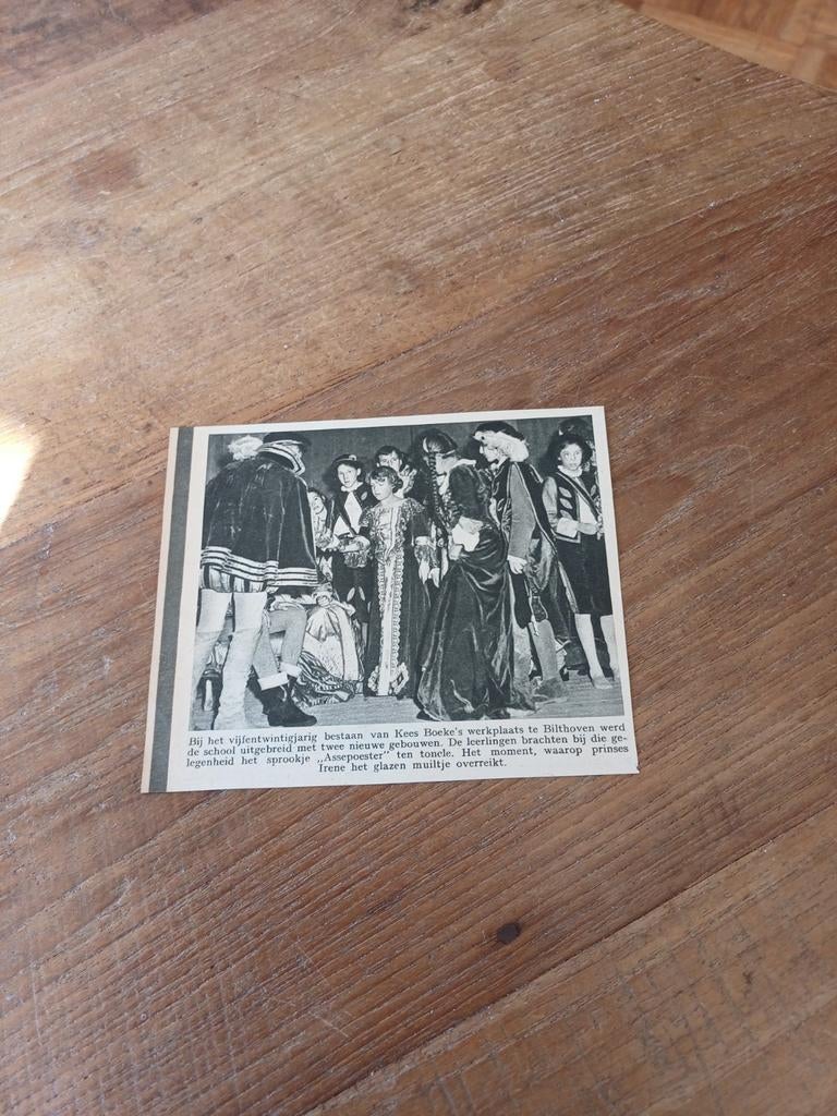 Knipsel werkplaats Kees Boeke Bilthoven 1951, Ophalen of Verzenden, 1940 tot 1960, Knipsel(s)