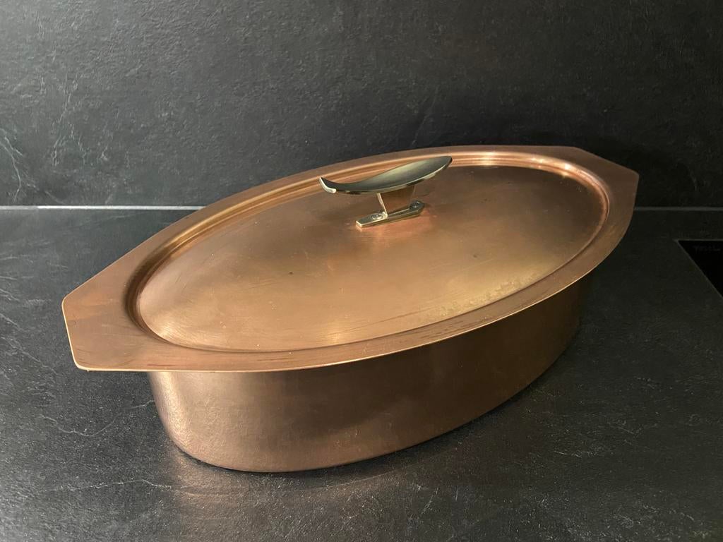 Vispan koper, Huis en Inrichting, Keuken | Potten en Pannen, Ophalen of Verzenden, Zo goed als nieuw, Overige materialen, Koekenpan of Braadpan